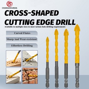 Durable Carbide Triangle Bit Cross Drill Bits For Wood Ceramic Tile Thin Iron Plate-Versatile Multimaterial Drill Bits