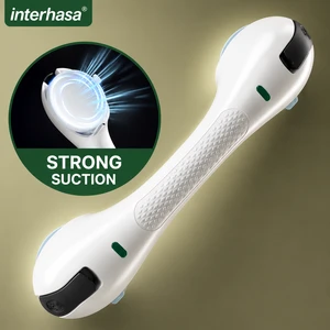 44cm Removable Suction Cup Grab Bar No Drill Bathroom Safety Shower Handle for Elderly and Seniors