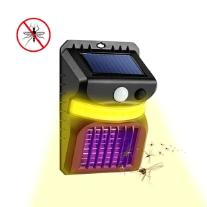 Electric Bug Zapper Insect Repellent Solar Mosquito Killer LED Lighting Square-shaped Camping Lamp Plastic Solid Waterproof