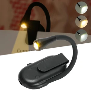 Rechargeable LED Reading Light 3 Color Temperatures Clip on Book Light for Reading in Bed Portable Eye Care Mini Desk Lamp