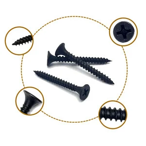 Zinc Plated Steel Phosphated Drywall Screw Cross Flat Head Fine Thread Class 6 M3 Metric Gypsum Board