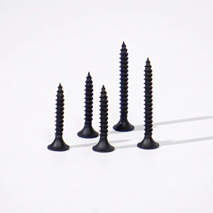 Black Self-Tapping Gypsum Screws With Round Head Slotted Drive Low Profile For Connecting Gypsum Boards Light Steel/Wooden Keels