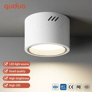 Modern Style Commercial Home Hotel Iron Aluminum Black White 9W 12W 15W 18W Ceiling Surface Mounted LED Downlight