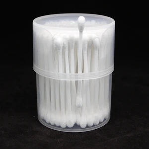 120Pcs Plastic Stick Double Round Cotton Swabs Rotatable Round Cup Gentle For Daily Use