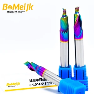 BoMeiJK DLC-Coated Single Flute Carbide Center Drill Bit 8MM Shank 70MM Length Wear-Resistant for Efficient Aluminum Drilling