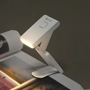 LED Foldable Mini Rechargeable Portable Reading Light with Clip 3 Color Temperature