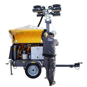 Atlas Copco Portable Mobile White LED Lighting Tower V7 Kubota Engine 110L Diesel Tank 150hrs Run Time