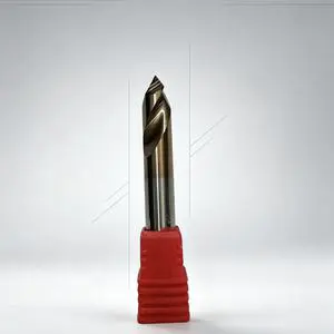 CUFFNOD Single Flute Tiain Coated Carbide Right Hand Spotting Chamfering Centering Drill Model D4-D12 for CNC Milling Machine