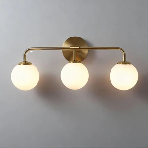 Modern Nordic Copper Glass Wall | LED Wall Sconce Light High CRI 95 6000K Daylight | Bedroom Living Room Hotel Corridor Indoor