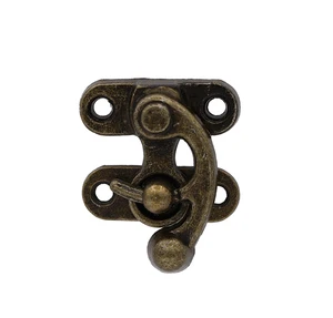 Antique Right Hook Hasp Horn Lock Wood Jewelry Box Mini Latch Hook