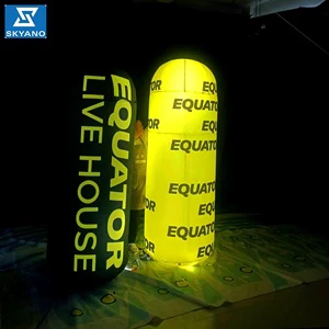 Inflatable Lighting Column Light Lamp Inflatable Lamppost Custom Printed logo for Advertising
