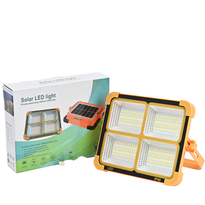 Super Bright Portable Solar LED Floodlight High Power IP65 Rated Rechargeable Camping Light for Garden Outdoor Use Plastic Body