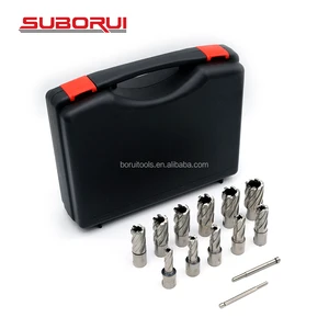SUBORUI in Stock 13PCS HSS Metric Slugger Magnetic Drill Bit Broach Cutter Annular Cutter Set for Magnetic Base Drill