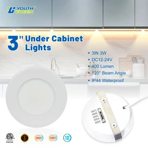 2025 New Arrivals DC12-24V Mini LED Round 3'' 3W Puck Light 2700K 3000K 3500K 4000K 5000K Slim LED Under Cabinet Light