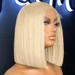 613 Blonde Bob Wig Human Hair 13x4 Bob Lace Front Wigs Human Hair Pre Plucked 180 Density Blonde Wig Human Hair Short Bob Wig
