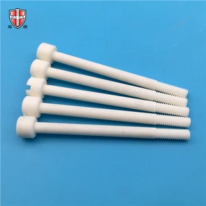 Manufactory Wear Resistant Al2O3 99%Alumina Ceramic Part Threaded Rod Bolt Thread Screw Bolt