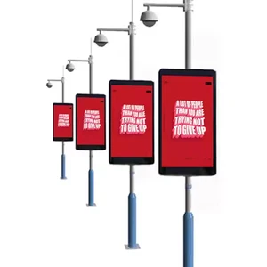 Factory Control Outdoor Street LED Light Pole Display Screen Street Light Poster Adverstisment Advertising Screen Video Wall