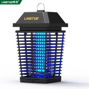 Bug Zapper Outdoor 4000V Electric Mosquito Zapper Plug-in Fly Zapper with 18w Replaceable Bulb, with Dusk-to-Dawn Light Sensor