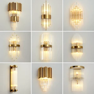 Modern Luxury Clear Crystal LED Wall Lamp Hot Selling Decorative Interior Wall Sconce for Living Room Bedroom Home Decor