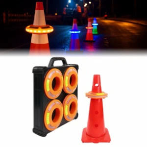 8 Pack Sequential Portable Cone Lights For Truck Emergency Use Portable RGB Beacon Warning Lamps For Truck & Barricade Safety