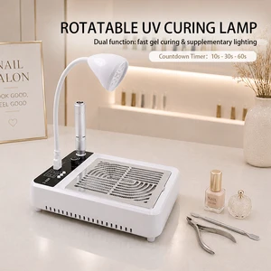 Professional Multifunction UV LED Nail Lamp Dust Collector Portable Cordless Gel Curing Manicure Salon Home