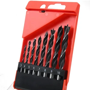 Nesen Brand High Grade Three Point Wood Drill Bit Set 3-10mm 8Pcs Basic Finish Whole Length for Household & Professional Use