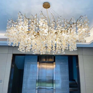 French Luxury Style Light Hanging Branch Chandelier Tassel Pendant Lights for Villa Duplex Building