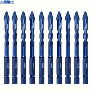 Janelai 10pcs 6mm Eccentric Drill Bit Set Designed for Efficient Boring in Glass, Ceramic, Brick Walls and Concrete