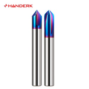 HANDERK Hrc65 Tungsten Steel Chamfer End Mill Set Center Chamfering Drill Bit for CNC Tool