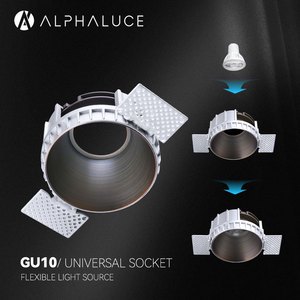 ALPHALUCE Antique Bronze Anti-Glare GU10 MR16 Downlight 90mm Cutout Trimless LED Spotlight Concrete Ceiling Wooden Ceiling