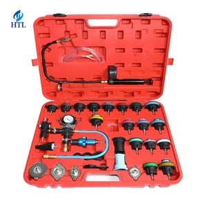 HTL 32PCS Radiator Vacuum Pressure Gauge Tester Tool Kit With Universal Adapters Automotive Coolant Pressure Tester
