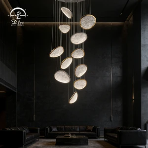 Modern Style Interior Gold LED Chandelier For Dining Living Room Hotel Lobby Home Decor Luxury Ceiling Middle Size Stainless