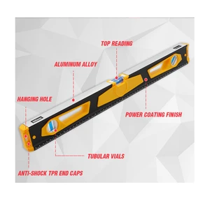 Industrial Grade Magnetic Aluminum Spirit Level High Precision Bubble Level Tool for Construction Measuring Hand Tools