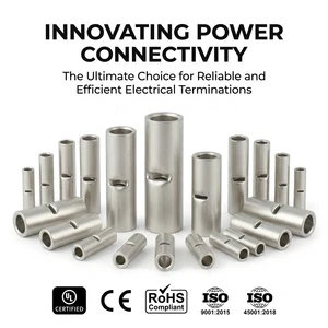 BN Non Insulated Butt Connector Copper Tube Splice Terminal Tin Plated Electrical Cable Wire Crimp Joiner Sleeve AWG ISO