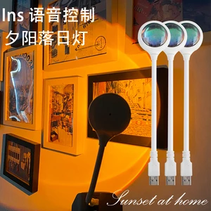 Colorful Voice Control Sunset Light Smart Housing Music Rhythm Lamp Home Decor Corner Beside Night Light