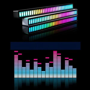 RGB LED Symphony Lamp with Music Rhythm Lights Remote Control Pickup Light for TV Computer Desktop White Shade for Bedroom