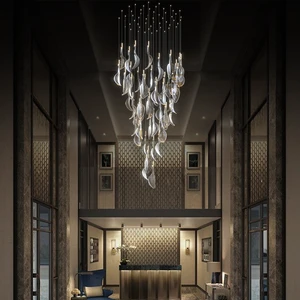 Luxury Design Indoor Decoration Light Hotel Lobby Stair Villa LED Chandelier Lamp