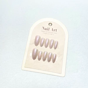 Opal Powder Gitter Design ABS Material Nail Press Stiletto Shape Fingernails
