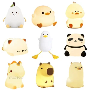Soft Cute Duck Night Light Bedside Squishy Silicone Dimmable Rechargeable Stuffed Animal Laying Duck Lamp /Duck Light