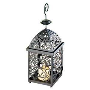 Iron Lantern With Intricate Cutout Design Heat Resistant For Home Decoration Indoor Outdoor Use Flameless Light Feature Lantern