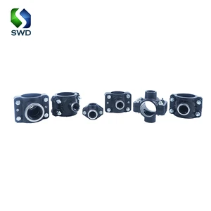 SALVADOR 63mm*1'' DIN Standard PN10 PN16 PP Clamp Saddle With Reinforcing Ring For Irrigation Plastic Pipe Fittings
