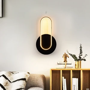 High Quality Home Hotel Bedroom Hallway Decorative Iron Acrylic Linear LED Wall Lamp Interior