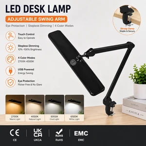 Black Adjustable ABS 56 PCS SMD LED Table Desk Lamps with Clamp Clip Illumination 900lm Industrial Sewing Machine Work Light