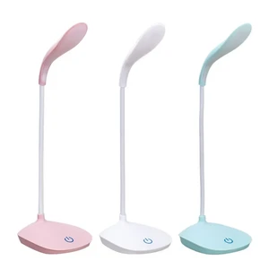 USB Rechargeable LED Light Flexible Gooseneck Eye-caring Table Touch Control Portable ABS Reading for Children Lighting Indoor