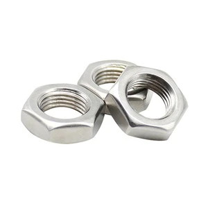 In Stock 304 Stainless Steel 18-8 Hex Thin 7/16 Inch Jam Nut