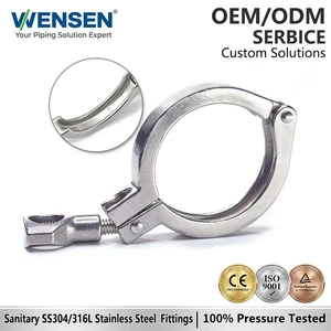 Wensen 304SS 316L Stainless Steel Sanitary Tri-Clamp Quick Release Pipe Clamp for Sanitary Pipeline