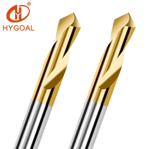 HYGOAL HRC55 Tungsten Cobalt Spotting Drill Bit 60/90/120 Degree CNC Center Drill For Stainless Steel Metal Hole Positioning
