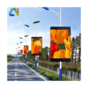 Factory Price Customizable Outdoor Advertising LED Lamppost Display LED Screen P3 P4 P5 P6 P8 P10 Waterproof Light Pole Signs