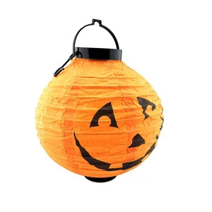 Pumpkin Paper Lantern Led Flashing Lantern for Halloween Party