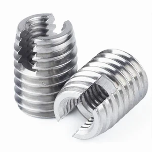 M2-M16 Stainless Steel & Carbon Steel Self Tapping Thread Insert Slotted Type Polished Finish Metric Thread Repair Bushing